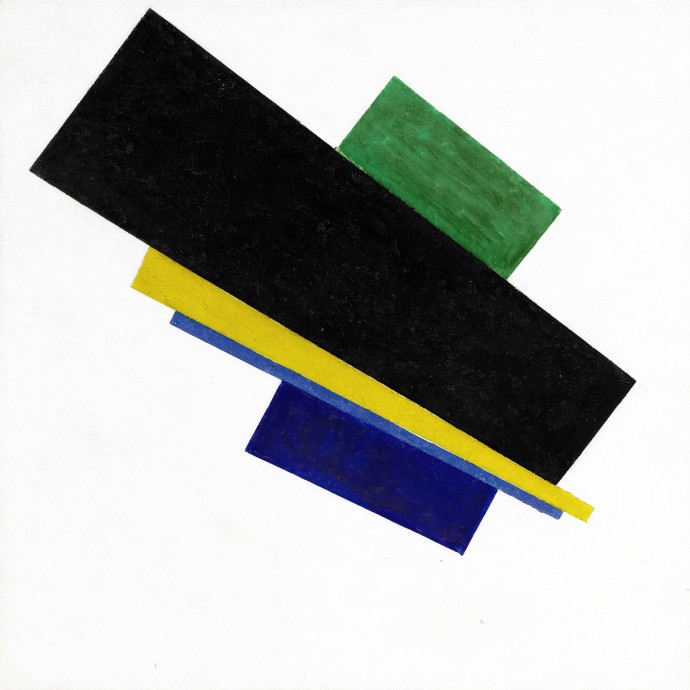 Kazimir Malevič: Suprematism, 18th Construction / 1915 /olej na plátně / 53,3 x 53,3 cm / Sotheby´s 24. 6. 2015 / předaukční odhad 20 – 30 000 000 GBP