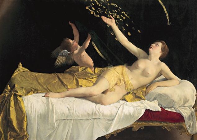 Orazio Gentileschi: Danae / 1621 / Sotheby's 27. 1. 2016 / odhad 25 - 35 000 000 USD