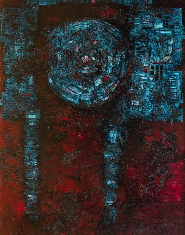 Mikuláš Medek: Festival kruhu / 1962 olej na plátně / 161 x 125 cm cena: 5 546 000 Kč