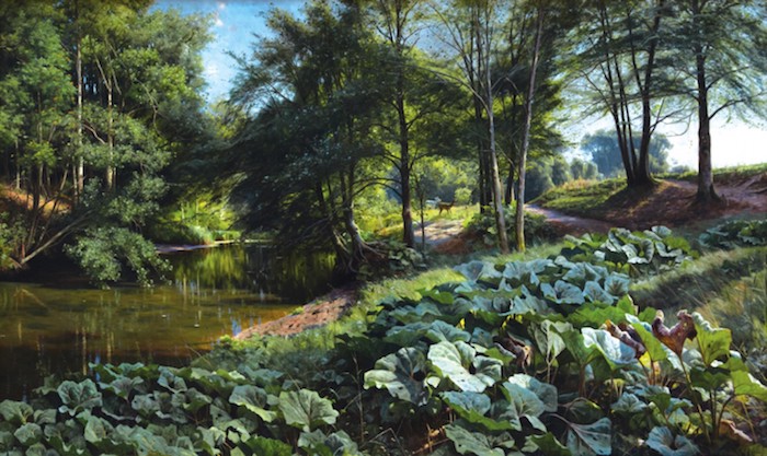 Peder Mork Monsted: Krajinné zátiší na řece, 1911