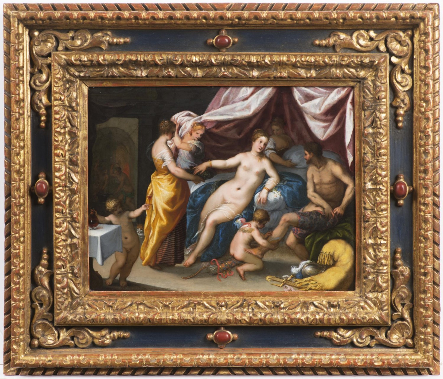 2/ Hans Rottenhammer: Venuše s Marsem, kol. roku 1600 olej na měděné desce, 28,5 x 36,8 cm  cena: 2 232 000 Kč, Arthouse Hejtmánek, 31. 5. 2018