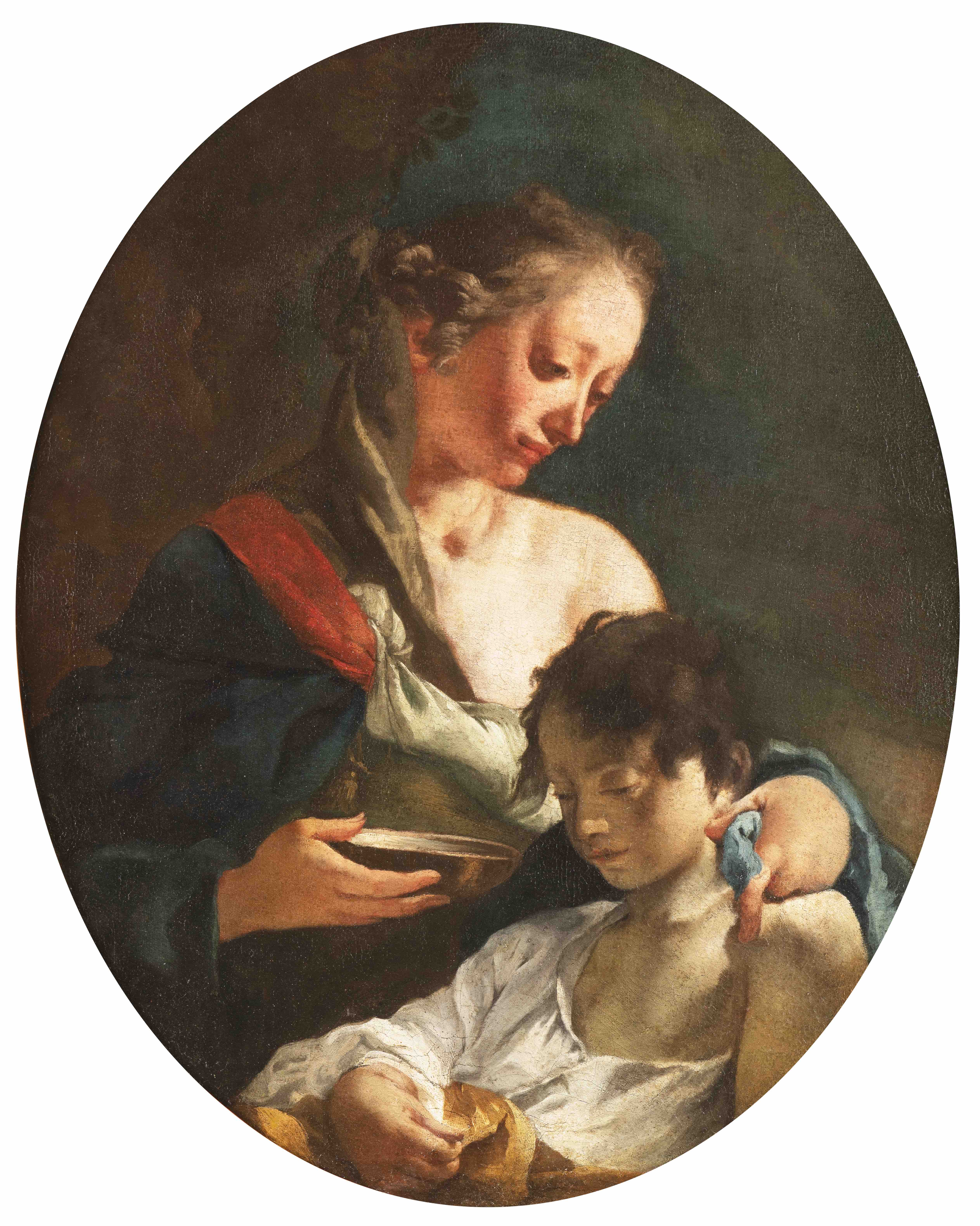 Giovanni Battista Tiepolo: Hagar a Izmael, asi 1730-1732   olej na plátně, 96 x 76 cm vyvolávací cena: 1 400 000 Kč (+ 24% provize) Arcimboldo 14. 9. 2019