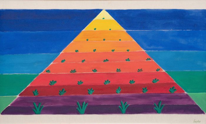 Jiří Sopko: Pyramida z květin, 1992