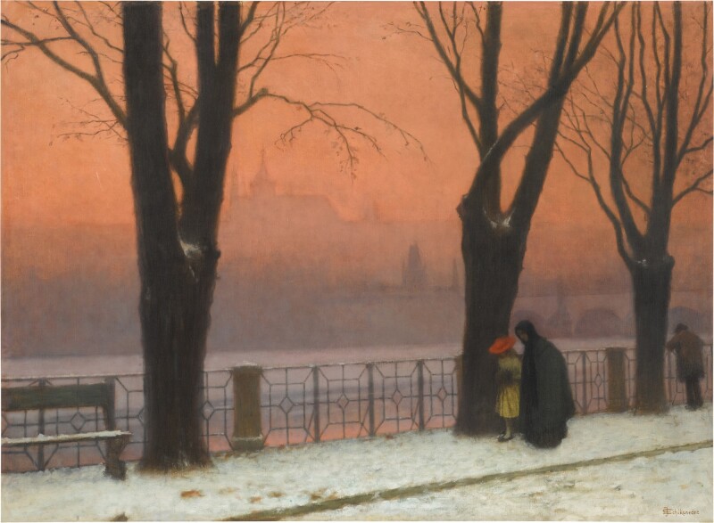 Jakub Schikaneder: Zima v Praze, kolem 1915,