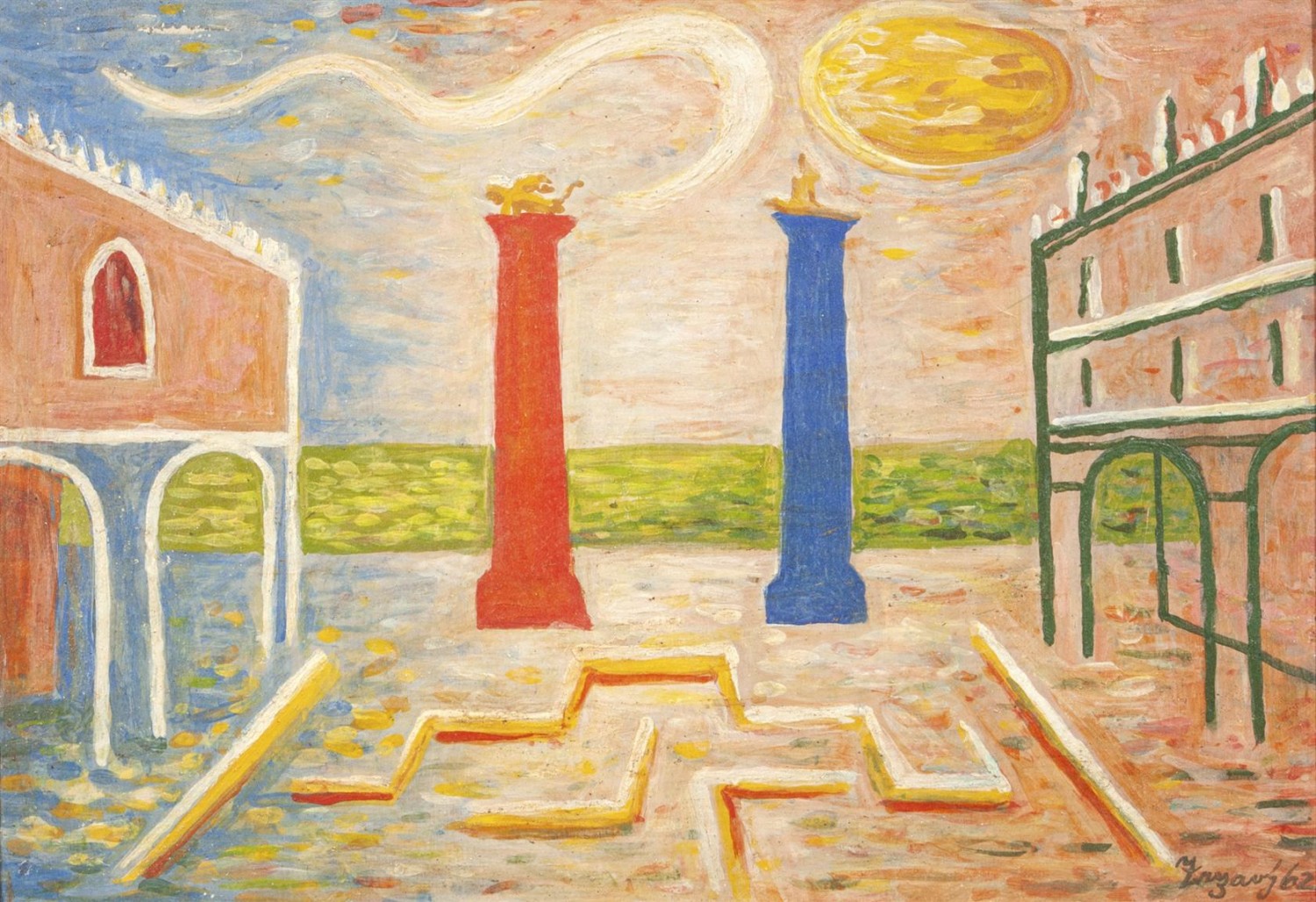 Jan Zrzavý: Piazzetta, 1962, olej na lepence, 26 x 36 cm, vyvolávací cena: 1 200 000 Kč Galerie Art Praha 14. 5. 2022