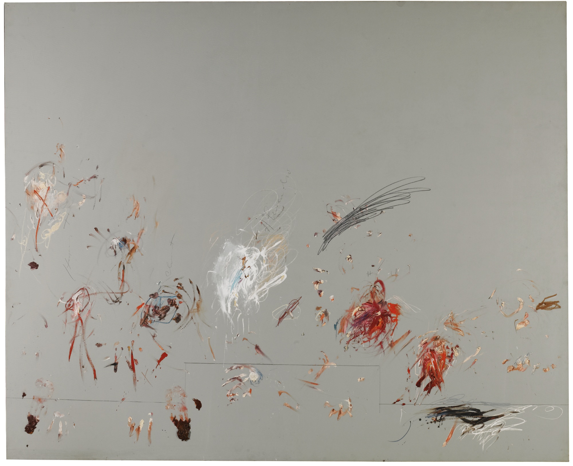 Cy Twombly:  Untitled (Rome)/ 1964 / kombinovaná technika na plátně / 206 x 253 cm / vydraženo za 12 178 500 GBP